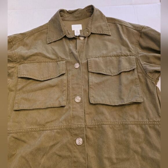 H&M Green Utility Oversized Shacket Size XS - Picture 11 of 13